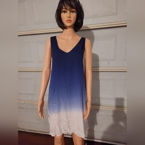 Blue and White Ombre Sleeveless Dress